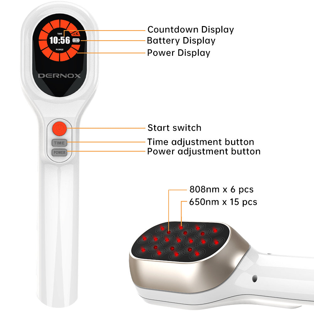 Dernox Handheld Physiotherapy Lllt-808 Red Light Treatment Body Pain Relief Medical Infrared Cold Laser Therapy Device
