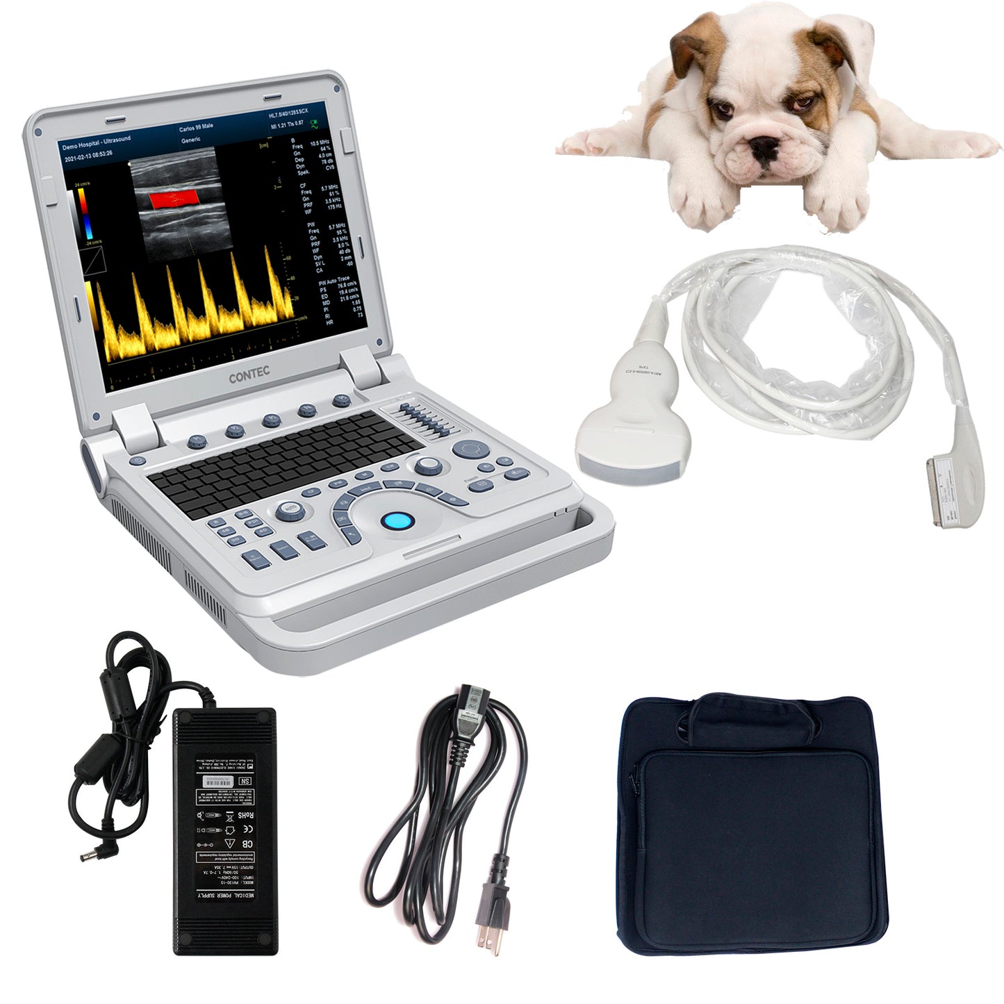 *6 REMAINING* Portable Veterinary Ultrasound Scanner: Laptop-Sized Machine with Color Doppler for Animal Pregnancy.